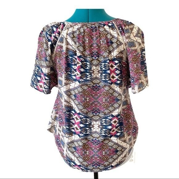 Forever 21 Boho Womens Top size Medium Fit Flare Southwest - Picture 2 of 11